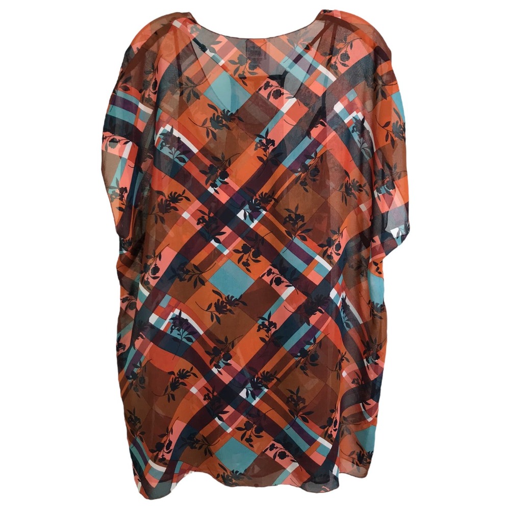 Cabi Lattice Top Womens Size L Browm Multi Floral… - image 3